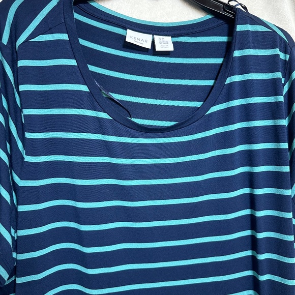 Kenar 3X Blue Striped Midi Dress - Picture 2 of 7